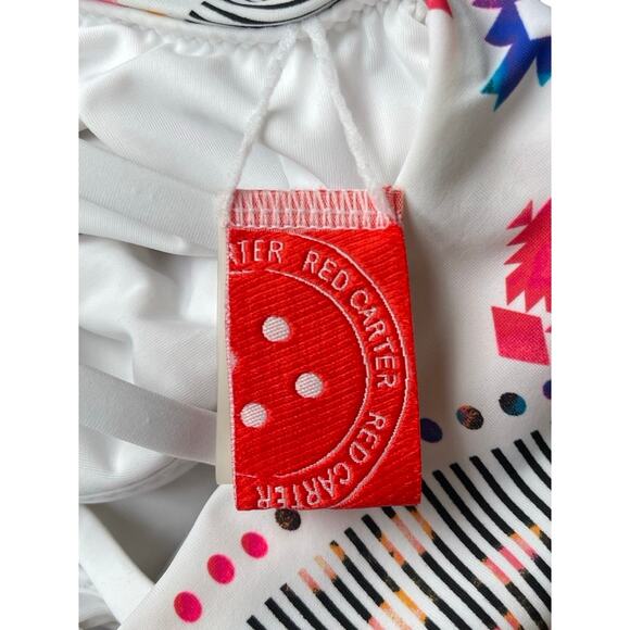 Red Carter White Multicolor Aztec Print One Piece Cutout Swimsuit - Small (6) - Picture 8 of 16